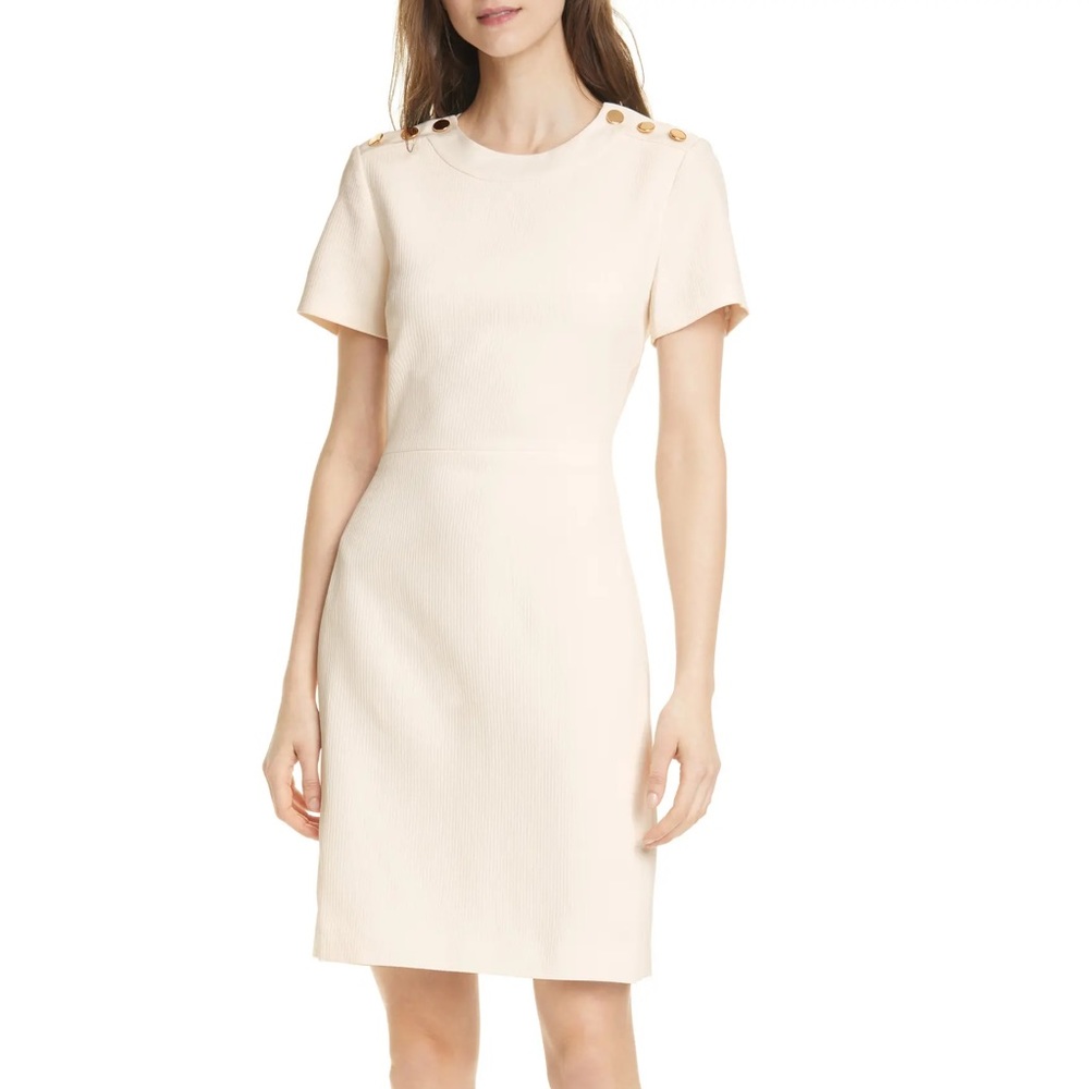 Club Monaco Button Shoulder Sheath Dress